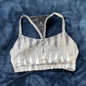 Prana Women's Black and White Patterned Sports Bra